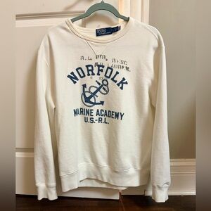 Polo Ralph Lauren Cream Crewneck with Navy Nautical Print